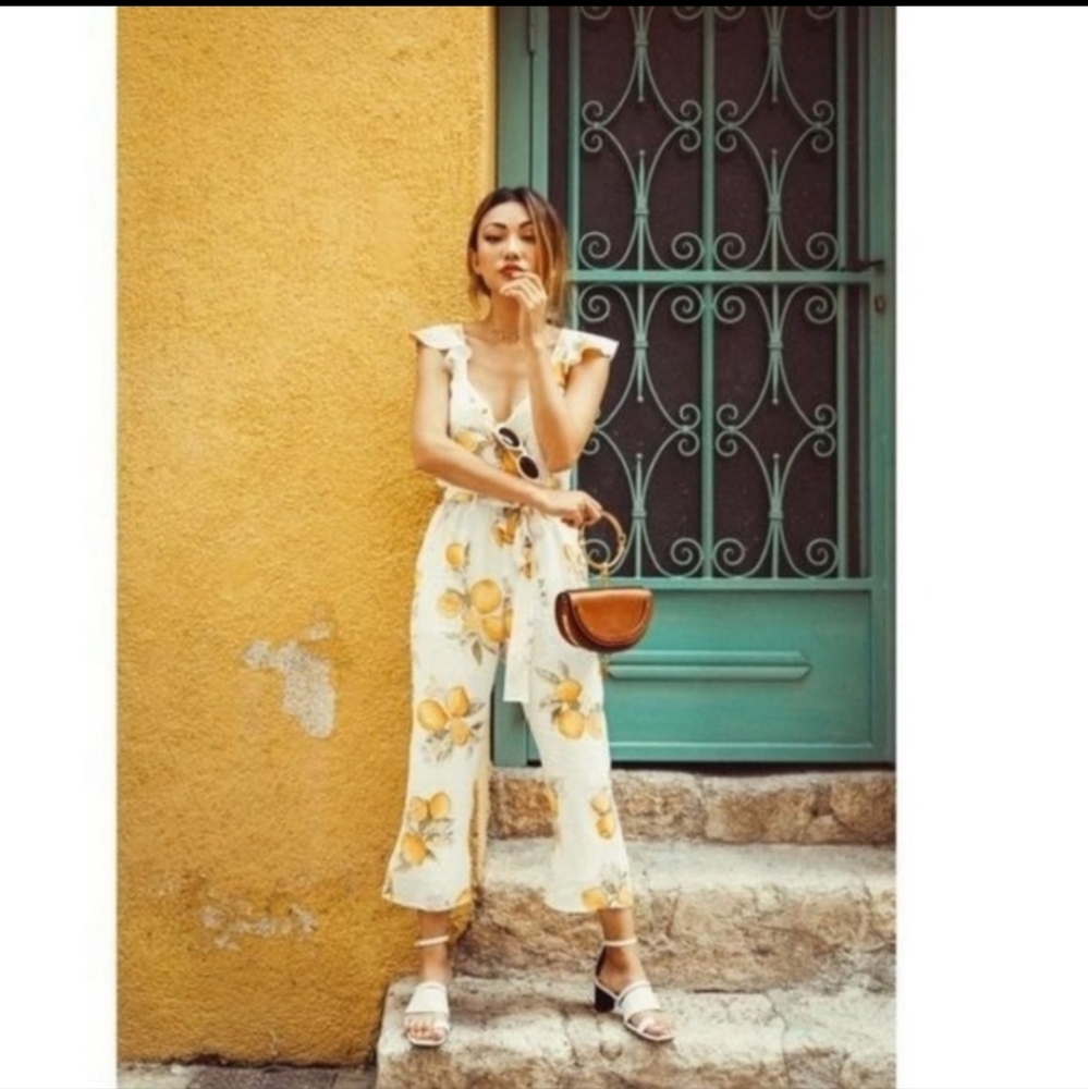 NWT For Love and Lemons Lemon Jumpsuit Medium